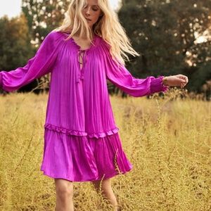Anthropologie fuschia pink tunic style dress